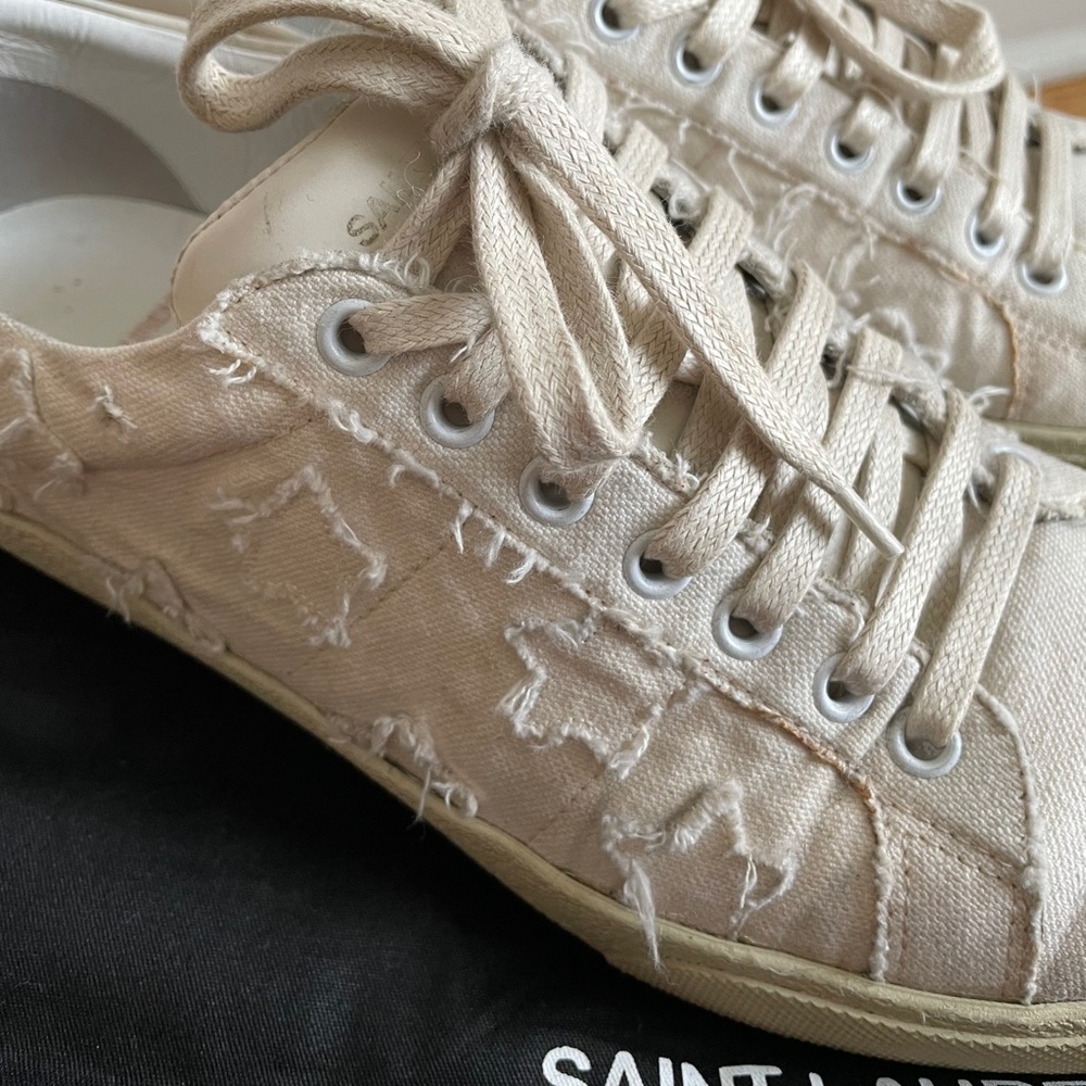 Saint Laurent Court Classic Embroidered Sneakers - Picture 4 of 8